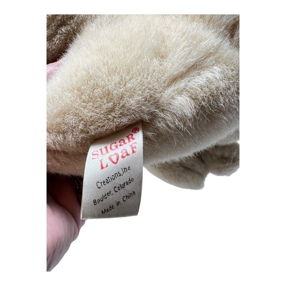 Sugar Loaf Mother Baby Pig Plush Stuffed Animal Pink Lace Polka Dot Dress Vtg - Picture 7 of 9